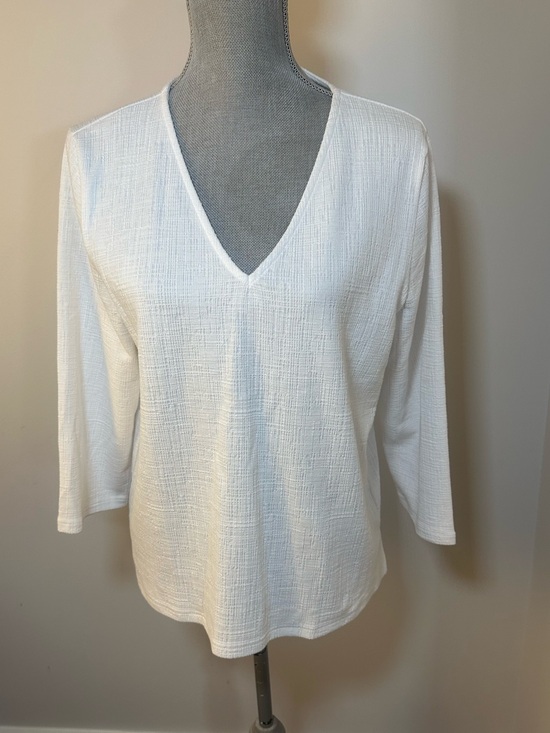 J. Crew Tops - J. Crew White Waffle-Knit Top size Large